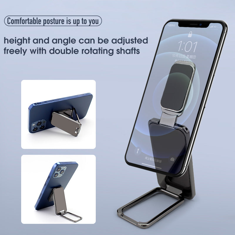 Foldable mobile phone holder ring buckle retractable desktop cell phone stand car magnetic
