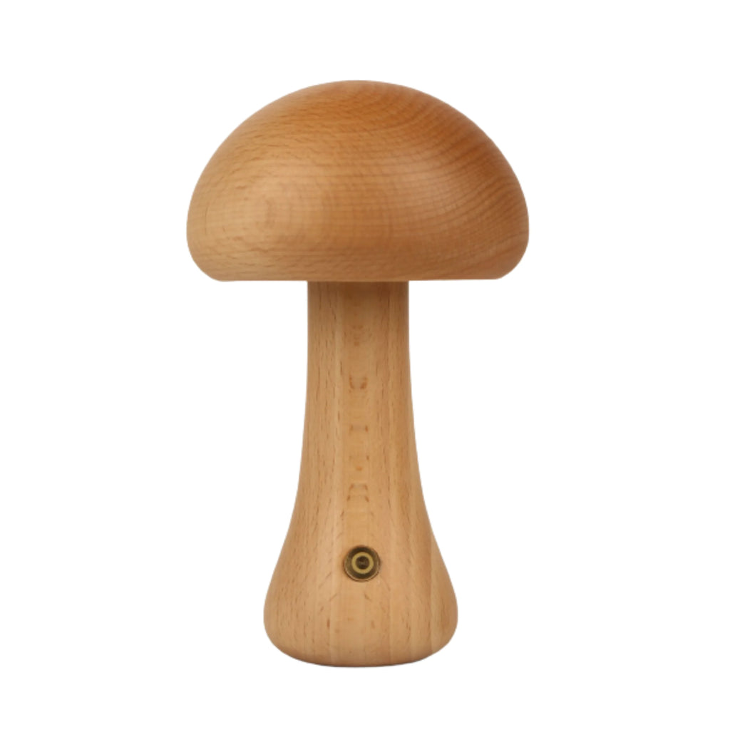 Wood Mushroom Table Light - Rechargeable