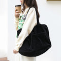 Corduroy Drawstring Multi-pocket Handbag