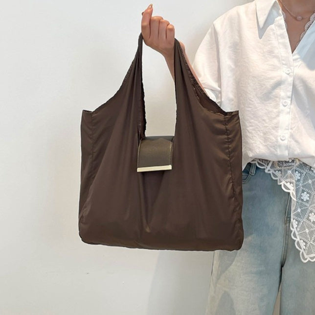 Women's Handbag With Key-ring Design Lightweight Shoulder Bag Large Capacity Shopping Bags