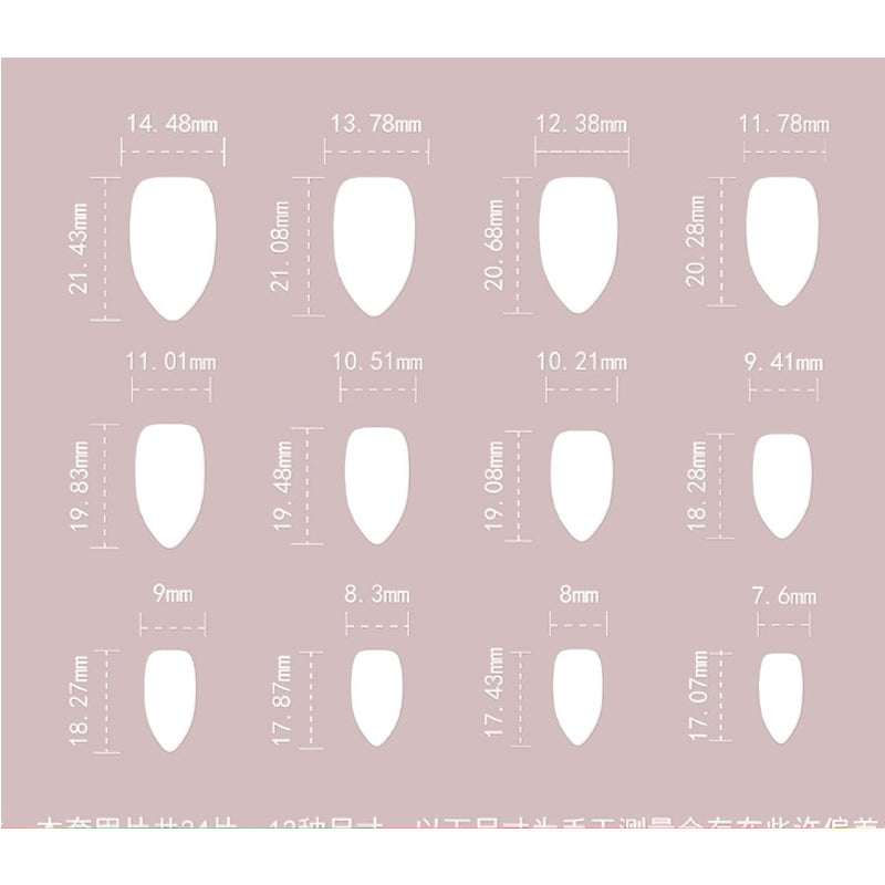 24 PCS Minimalist Nail Short Almond