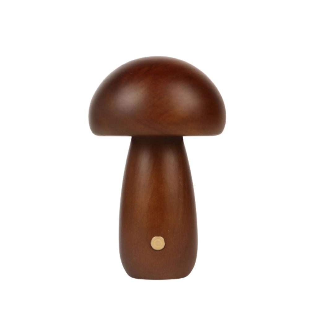 Wood Mushroom Table Light - Rechargeable